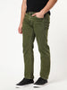 Men's Light Green Regular Fit Acid Washed Denim Jeans Stretchable