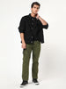 Men's Light Green Regular Fit Acid Washed Denim Jeans Stretchable