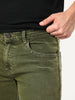 Men's Light Green Regular Fit Acid Washed Denim Jeans Stretchable