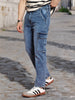 Men's Light Blue Regular Fit Washed Cargo Jeans With 6 Pockets Stretchable