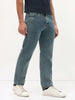 Men's Ice Blue Regular Fit Towel Washed Yellow Tint Denim Jeans Stretchable