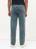 Men's Ice Blue Regular Fit Towel Washed Yellow Tint Denim Jeans Stretchable