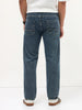 Men's Light Blue Regular Fit Towel Washed Yellow Tint Denim Jeans Stretchable