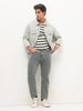 Men's Light Grey Regular Fit Towel Washed Yellow Tint Denim Jeans Stretchable