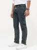 Men's Blue Regular Fit Towel Washed Yellow Tint Denim Jeans Stretchable
