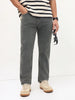 Men's Grey Regular Fit Towel Washed Yellow Tint Denim Jeans Stretchable