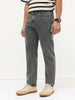 Men's Grey Regular Fit Towel Washed Yellow Tint Denim Jeans Stretchable