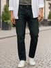 Men's Carbon Blue Regular Fit Whisker Wash Yellow Tint Denim Jeans Stretchable