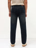 Men's Carbon Blue Regular Fit Whisker Wash Yellow Tint Denim Jeans Stretchable