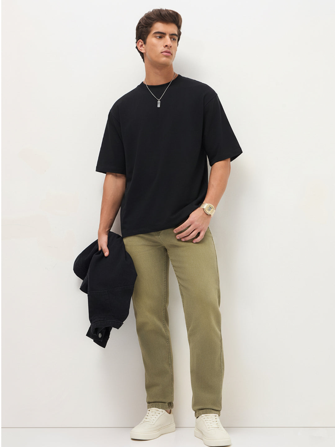 Men's Ice Grey Regular Fit Whisker Wash Yellow Tint Denim Jeans Stretchable