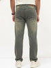 Men's Grey Regular Fit Whisker Wash Yellow Tint Denim Jeans Stretchable