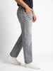 Men's Ice Grey Relaxed Fit Washed Denim Jeans Non-Stretchable