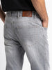 Men's Ice Grey Relaxed Fit Washed Denim Jeans Non-Stretchable