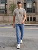Men's Light Blue Relaxed Fit Washed Denim Jeans Non-Stretchable