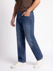 Men's Blue Relaxed Fit Washed Denim Jeans Non-Stretchable