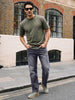Men's Grey Relaxed Fit Washed Denim Jeans Non-Stretchable