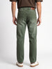 Men's Olive Relaxed Fit Washed Denim Jeans Non-Stretchable