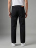 Men's Black Relaxed Fit Washed Denim Jeans Non-Stretchable