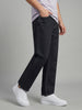 Men's Dark Grey Relaxed Fit Washed Denim Jeans Non-Stretchable
