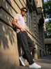 Men's Dark Grey Relaxed Fit Washed Denim Jeans Non-Stretchable