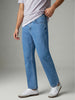 Men's Ice Blue Relaxed Fit Washed Denim Jeans Non-Stretchable