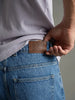 Men's Ice Blue Relaxed Fit Washed Denim Jeans Non-Stretchable