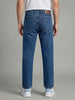 Men's Light Blue Relaxed Fit Washed Denim Jeans Non-Stretchable