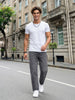 Men's Light Grey Relaxed Fit Washed Denim Jeans Non-Stretchable
