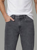Men's Light Grey Relaxed Fit Washed Denim Jeans Non-Stretchable