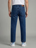 Men's Blue Relaxed Fit Washed Denim Jeans Non-Stretchable