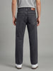 Men's Grey Relaxed Fit Washed Denim Jeans Non-Stretchable