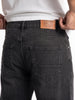 Men's Black Relaxed Fit Washed Denim Jeans Non-Stretchable