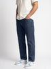 Men's Dark Blue Relaxed Fit Washed Denim Jeans Non-Stretchable