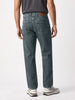 Men's Light Blue Relaxed Fit Washed Denim Jeans Non-Stretchable