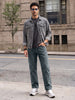 Men's Light Blue Relaxed Fit Washed Denim Jeans Non-Stretchable