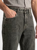Men's Light Grey Relaxed Fit Washed Denim Jeans Non-Stretchable