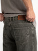 Men's Light Grey Relaxed Fit Washed Denim Jeans Non-Stretchable