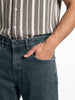 Men's Blue Relaxed Fit Washed Denim Jeans Non-Stretchable