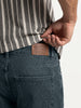 Men's Blue Relaxed Fit Washed Denim Jeans Non-Stretchable