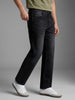 Men's Black Relaxed Fit Washed Denim Jeans Non-Stretchable