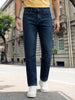 Men's Blue Relaxed Fit Washed Denim Jeans Non-Stretchable