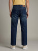 Men's Blue Relaxed Fit Washed Denim Jeans Non-Stretchable