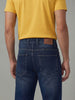 Men's Blue Relaxed Fit Washed Denim Jeans Non-Stretchable