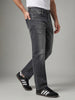 Men's Grey Relaxed Fit Washed Denim Jeans Non-Stretchable