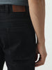 Men's Black Slim Fit Washed Denim Jeans Stretchable