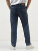 Men's Dark Blue Slim Fit Washed Denim Jeans Stretchable