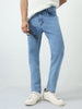Men's Ice Blue Slim Fit Washed Denim Jeans Stretchable