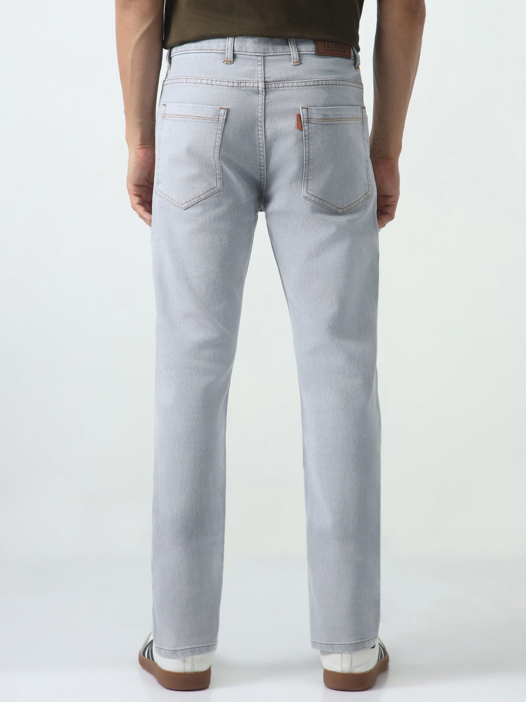 Men's Ice Grey Slim Fit Washed Denim Jeans Stretchable