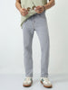 Men's Light Grey Slim Fit Washed Denim Jeans Stretchable