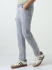 Men's Light Grey Slim Fit Washed Denim Jeans Stretchable